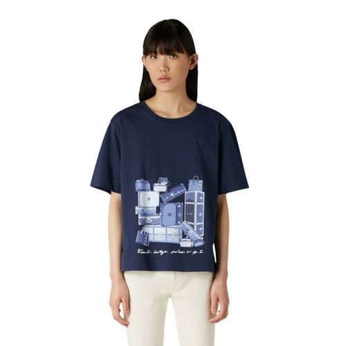 Trussardi, T-shirt Niebieski, female, 288.00PLN