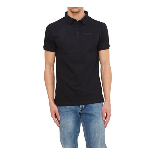 Trussardi, T-Shirt Polo Czarny, male, 510.00PLN