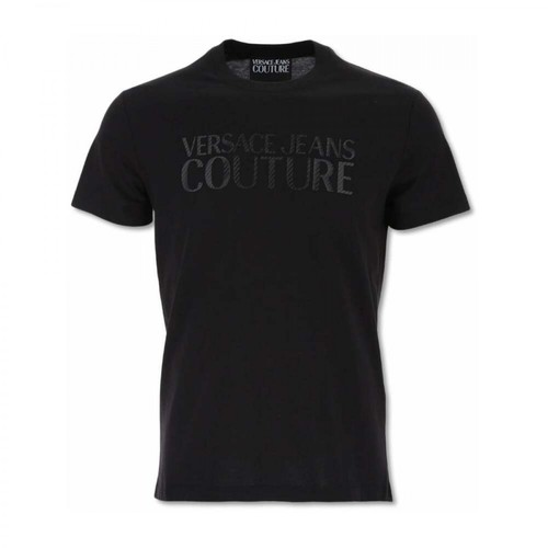 Versace Jeans Couture, Logo T-Shirt Carbon Print Czarny, male, 484.00PLN