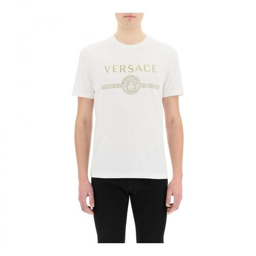 Versace, logo t-shirt Biały, male, 1140.00PLN