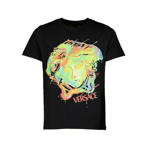 Versace, Medusa Neon T-shirt Czarny, female, 662.00PLN
