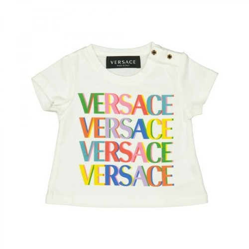 Versace, T-shirt with logo Biały, female, 548.00PLN
