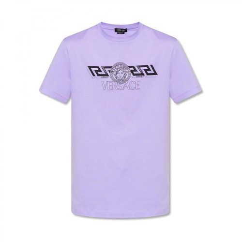 Versace, T-shirt with logo Fioletowy, male, 1346.00PLN