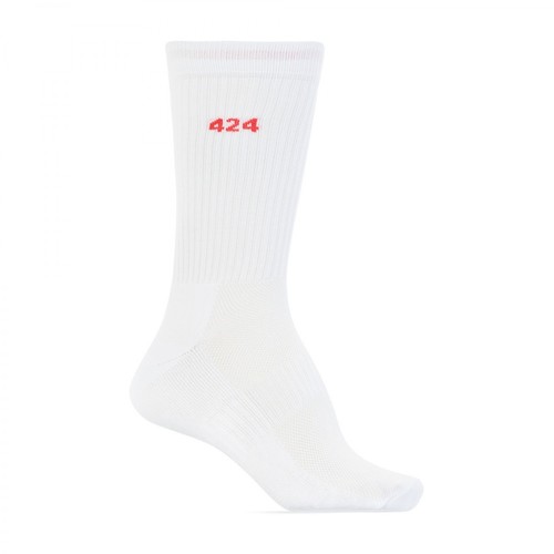 424, Socks with logo Biały, male, 93.00PLN