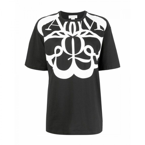 Alexander McQueen, Exploded Seal logo-print T-shirt Czarny, female, 767.00PLN