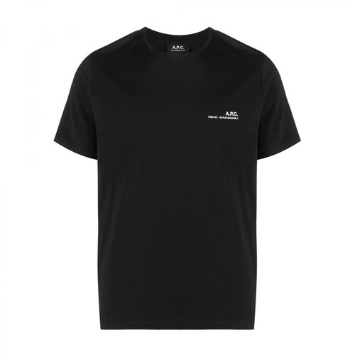 A.p.c., T-Shirt With Lettering Logo Czarny, male, 401.35PLN