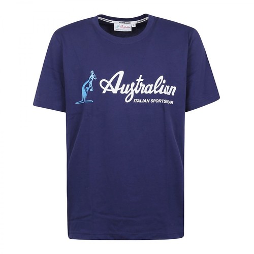 Australian, Sportswear Printed T-Shirt Niebieski, male, 183.00PLN
