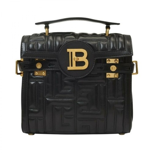 Balmain, Bbuzz 23-Quilted Lambskin 0Pa Handbag Czarny, female, 8665.65PLN