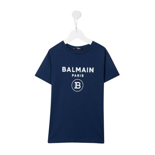 Balmain, T-Shirt With Logo Niebieski, female, 429.00PLN