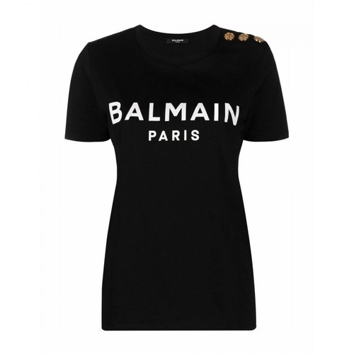 Balmain, T-shirt With Logo Print Czarny, female, 1621.00PLN