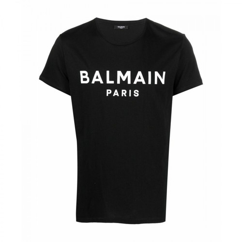 Balmain, T-shirt With Logo Print Czarny, male, 1297.00PLN