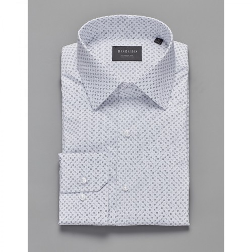 Borgio, koszula calimera 00228 długi rękaw classic fit Biały, male, 99.00PLN