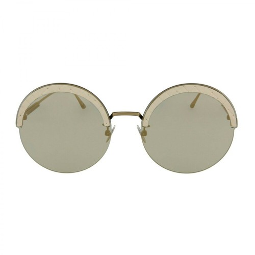 Bottega Veneta, Round-Frame Metal Sunglasses Szary, female, 1150.00PLN