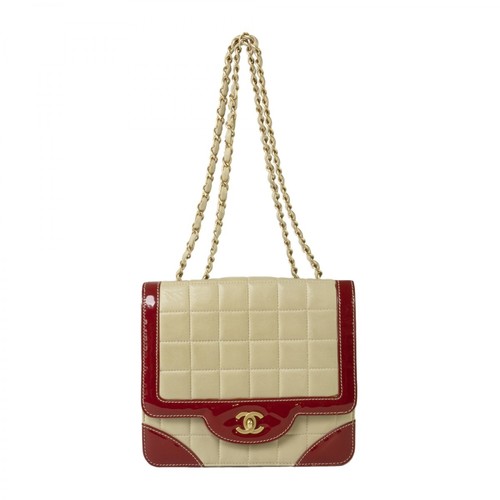 Chanel Vintage, Pre-owned BAR Quilted Double Chain Shoulder BAG Beżowy, female, 7331.65PLN