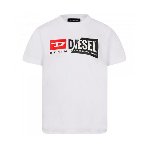 Diesel, T-shirt z nadrukiem Biały, male, 160.00PLN