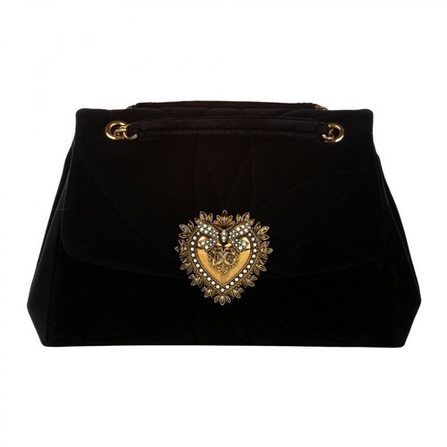 Dolce & Gabbana Pre-owned, Pre-owned Devotion Velour Crossbody Bag Czarny, female, 4818.45PLN