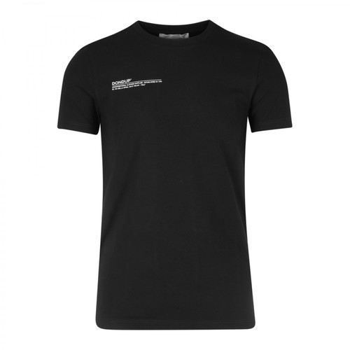 Dondup, Cotton T-Shirt Czarny, male, 320.00PLN