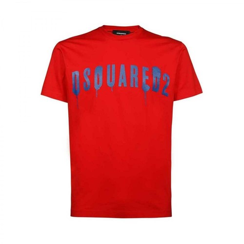 Dsquared2, Logo-Print T-Shirt Czerwony, male, 1254.00PLN