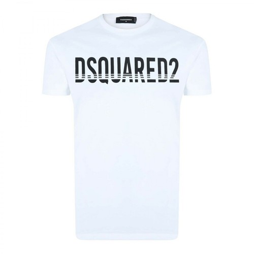 Dsquared2, Printed T-shirt Biały, male, 835.00PLN
