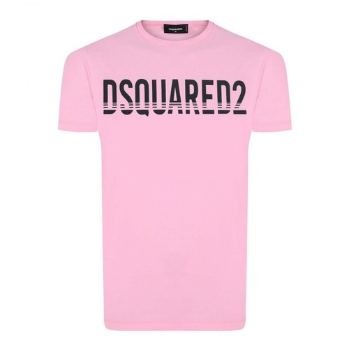 Dsquared2, Printed T-shirt Różowy, male, 835.00PLN