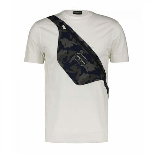 Emporio Armani, T-Shirt Bum Bag Biały, male, 442.00PLN