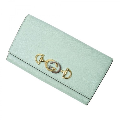 Gucci Vintage, Pre-owned Zumi Continental Wallet Zielony, female, 2247.00PLN