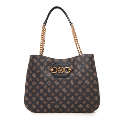 Guess, Hensely Shopper bag Brązowy, female, 566.00PLN