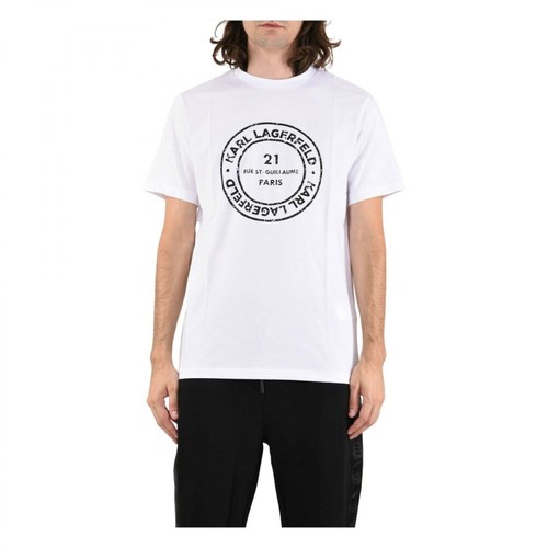 Karl Lagerfeld, T-shirt con logo Biały, male, 349.50PLN