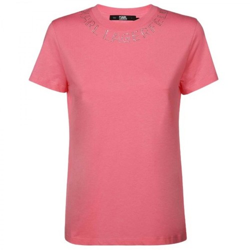 Karl Lagerfeld, T-Shirt Różowy, female, 205.00PLN