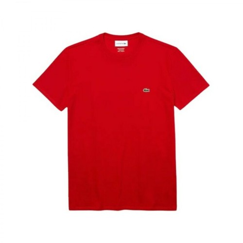 Lacoste, T-Shirt Th6709 a girocollo Czerwony, male, 249.65PLN