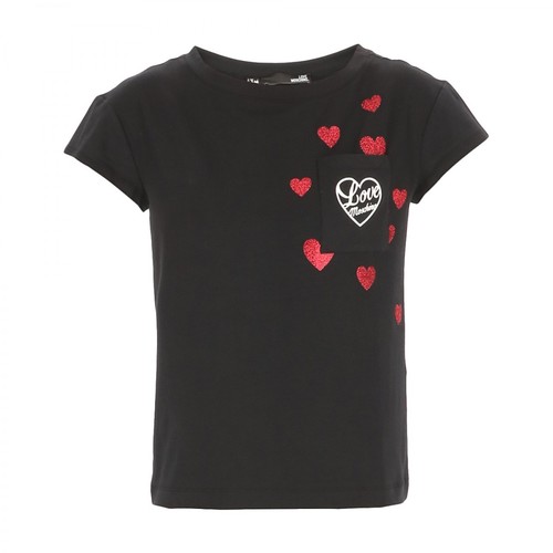 Love Moschino, Love Moschino T-shirt Black Czarny, female, 367.00PLN