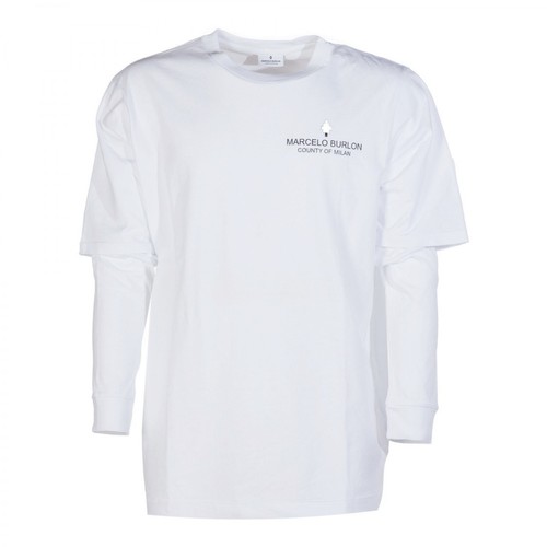 Marcelo Burlon, Long Sleeve T-Shirt Biały, male, 1232.00PLN