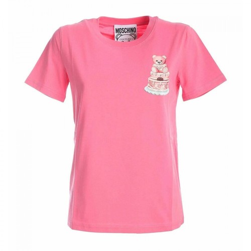 Moschino, Cake Teddy Bear T-shirt Różowy, female, 573.00PLN