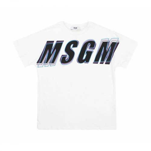 Msgm, Ms027629 T-shirt maniche corte Biały, male, 320.00PLN