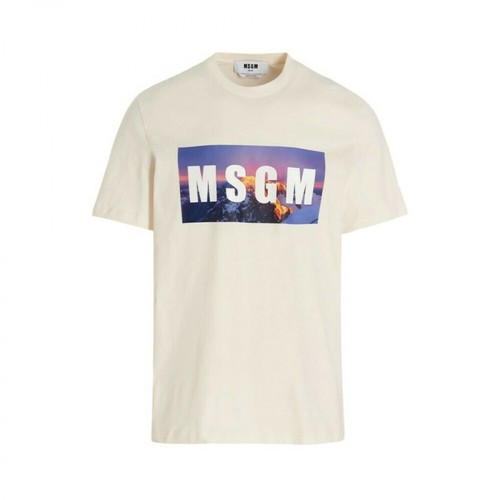 Msgm, T-shirt Beżowy, male, 494.90PLN