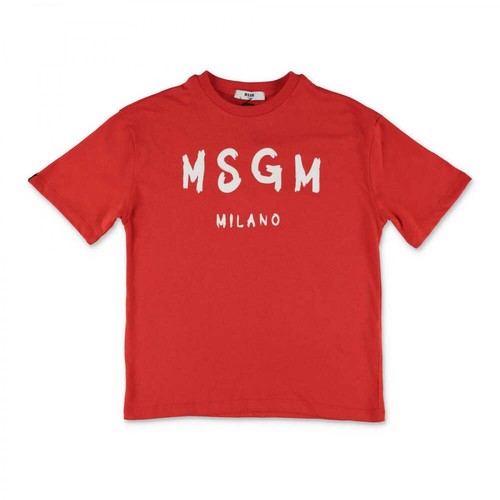 Msgm, T-shirt Czerwony, male, 215.00PLN