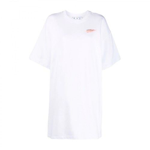 Off White, Painted Arrows Motif Snap-Fastening T-Shirt Dress Biały, female, 2303.00PLN