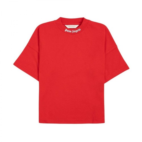 Palm Angels, T-Shirt with Classic Logo Print Czerwony, female, 389.00PLN