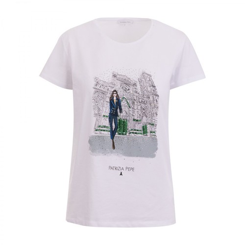 Patrizia Pepe, T-Shirt Biały, female, 365.40PLN