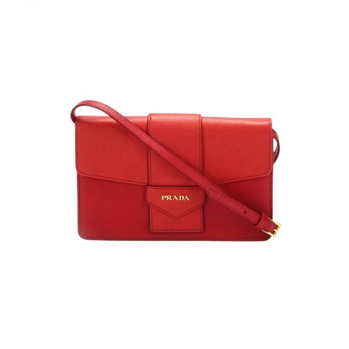 Prada Vintage, Pre-owned Saffiano Crossbody Bag Czerwony, female, 7214.00PLN