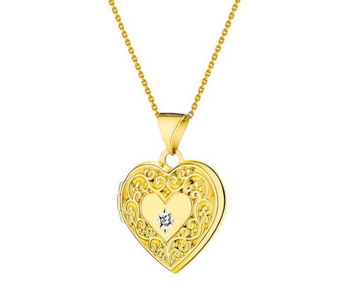 Puzderko z żółtego złota z diamentem - serce 1059.00PLN