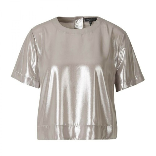 Rag & Bone, Gia Metallic T-Shirt Szary, female, 1756.00PLN