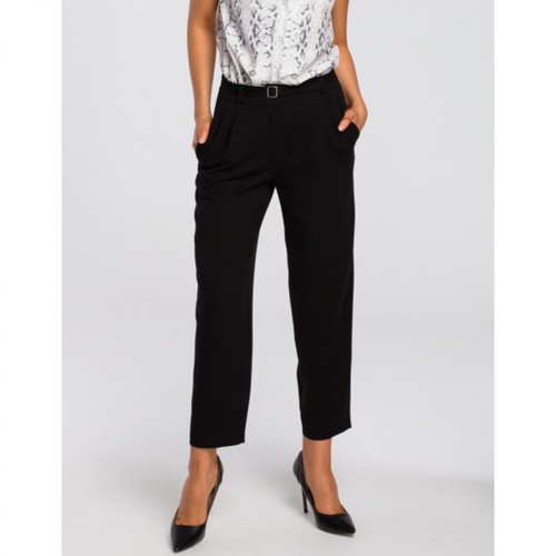 Style, Spodnie z paskiem S187 Czarny, female, 189.00PLN