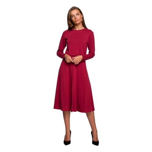 Style, Sukienka Z Rozkloszowanym Dołem Czerwony, female, 255.00PLN
