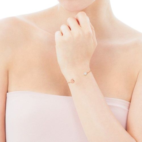 Tous Super Micro - Otwarta bransoletka z różowego srebra Vermeil z perłą 599.00PLN