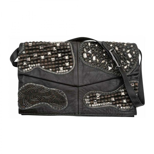 Valentino Vintage, Pre-owned Embellished Flap Bag Czarny, female, 3871.31PLN