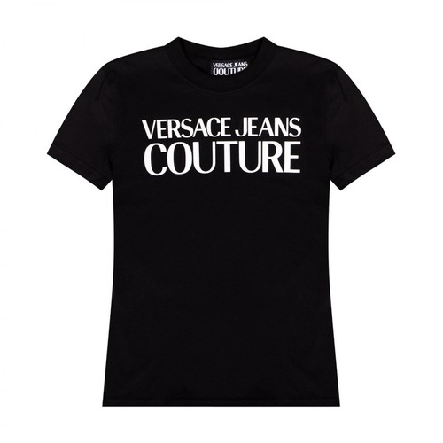 Versace Jeans Couture, Logo T-shirt Czarny, female, 589.00PLN