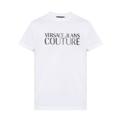 Versace Jeans Couture, T-shirt with logo Biały, male, 484.00PLN