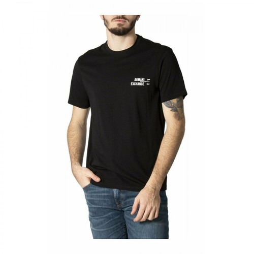 Armani Exchange, T-Shirt Czarny, male, 369.82PLN