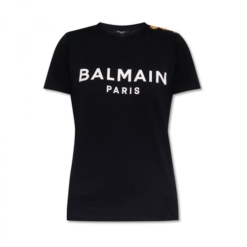 Balmain, Logo T-shirt Czarny, female, 1596.00PLN